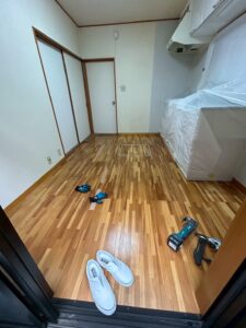 東京都町田市にてキッチン床補強工事 施工前